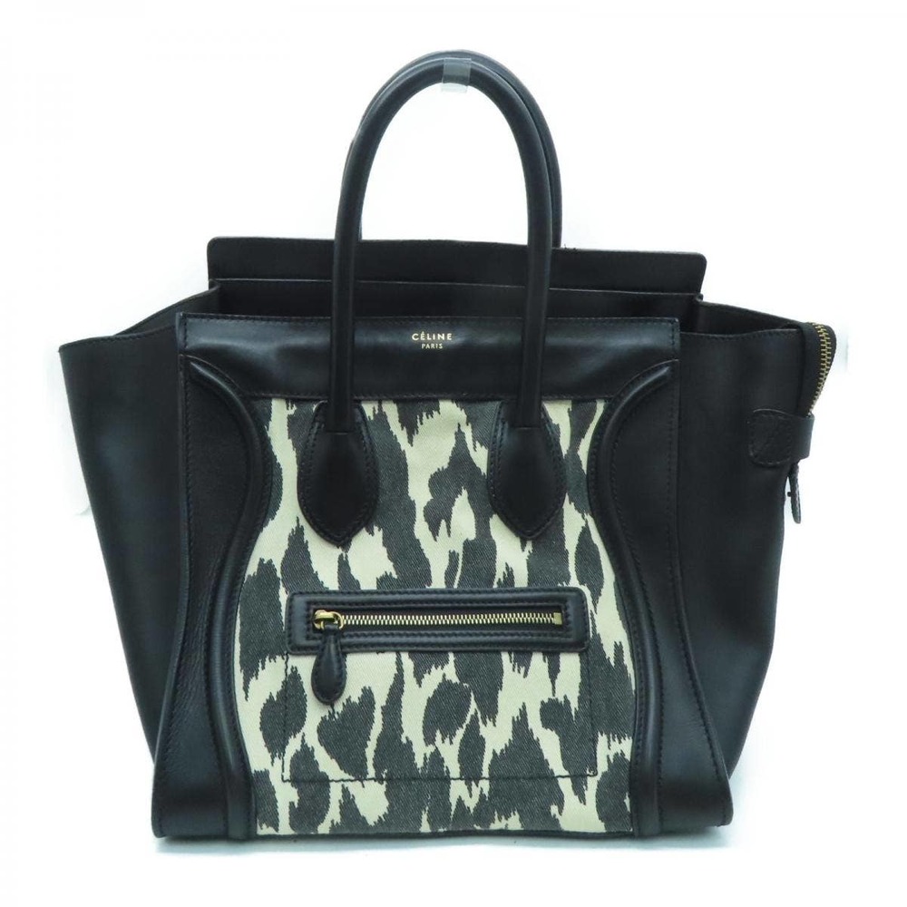 💎✨BEAUTIFUL✨💎 Celine Calfskin Leather Black  Mini Luggage Handbag